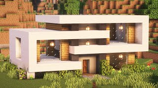 Minecraft: How to Build a Starter Modern Survival House | Tutorial🏠