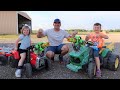 Using kids tractors with nerf guns on them | Tractors for kids