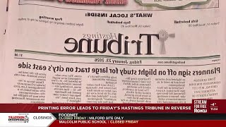 Printing error leads to Friday's Hastings Tribune printed in reverse
