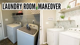 Small Laundry Room Makeover #DIY #homedecor #laundryroomideas