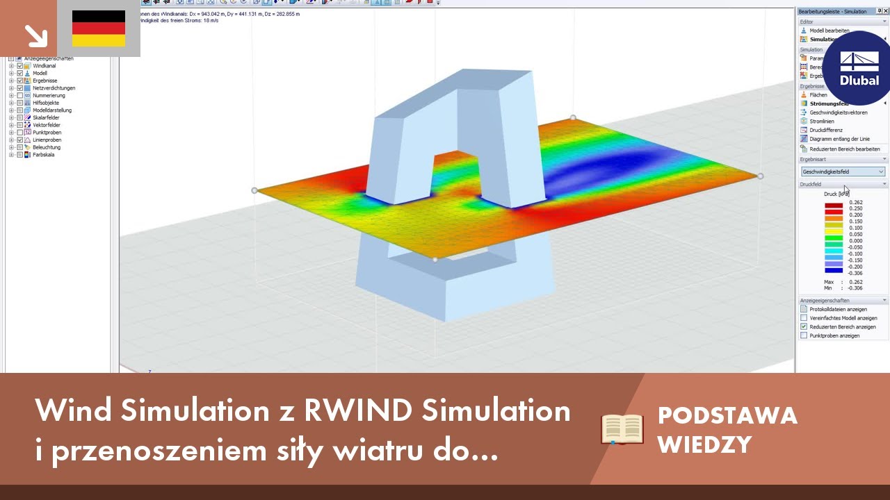 Symulacja wiatru przy użyciu RWIND Simulation i przenoszenie siły wiatru do RFEM lub RSTAB
