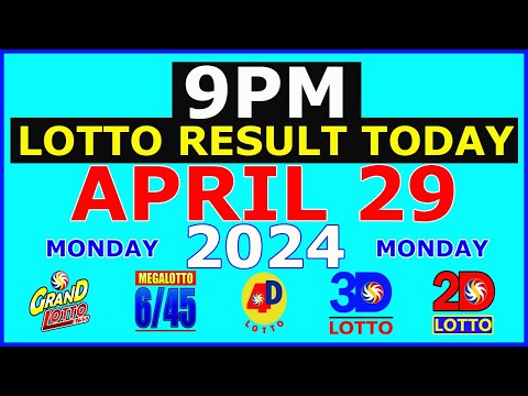 Lotto Result Today 9pm April 29 2024 (PCSO)
