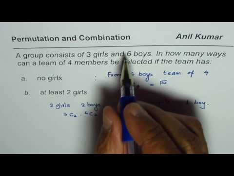 Number of Combinations for Girls and Boys to Form Sub Committees
