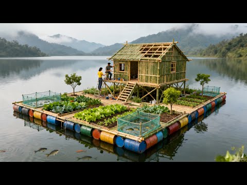 The talented couple built a floating house in the middle of the ocean in 349days