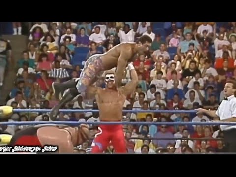 Sting, Dustin Rhodes and The British Bulldog vs Vader, Rick Rude and Sid Vicious