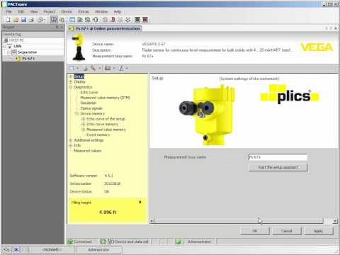 Diagnostics - "VEGA DTM asset management" PULS RADAR - PLICS Plus