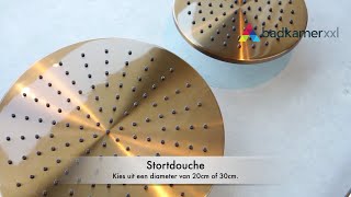 Brauer Gold Edition stortdoucheset - hoofddouche 30cm - ronde handdouche - geborsteld goud PVD