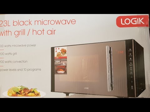 Logik 23L Black Microwave with Grill/ Hot Air unboxing @EasyAndQuickRecipes