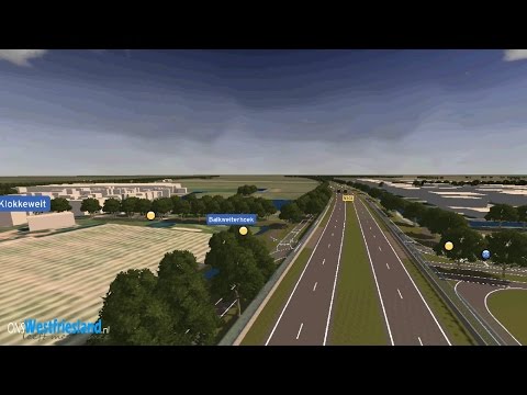 Vogelvlucht over nieuwe N23 Westfrisiaweg Hoorn-Enkhuizen