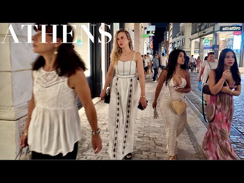 Athens Greece Night Walk | August 2025