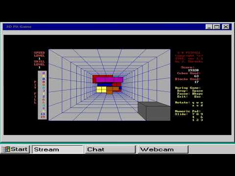 3D-Pitfall (MS-DOS) - A 3D Tetris Style Game