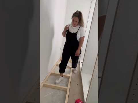 DIY Built-in IKEA PAX Custom Hidden Wardrobes Part 1 - Building a base #shorts #diyforbeginners #diy