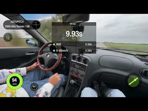 Alfa Romeo 156 1.9JTD (8v) MT FWD 2000 STAGE-1. 0-100 acceleration
