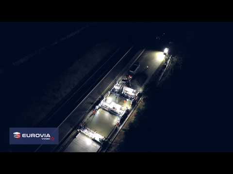 D1, úsek 2, Mirošovice - Hvězdonice - noční betonáž, 30.6./1.7.2020