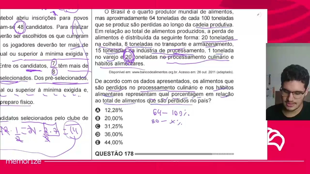 Resolução em Vídeo — Questão 177 ENEM 2014 PPL