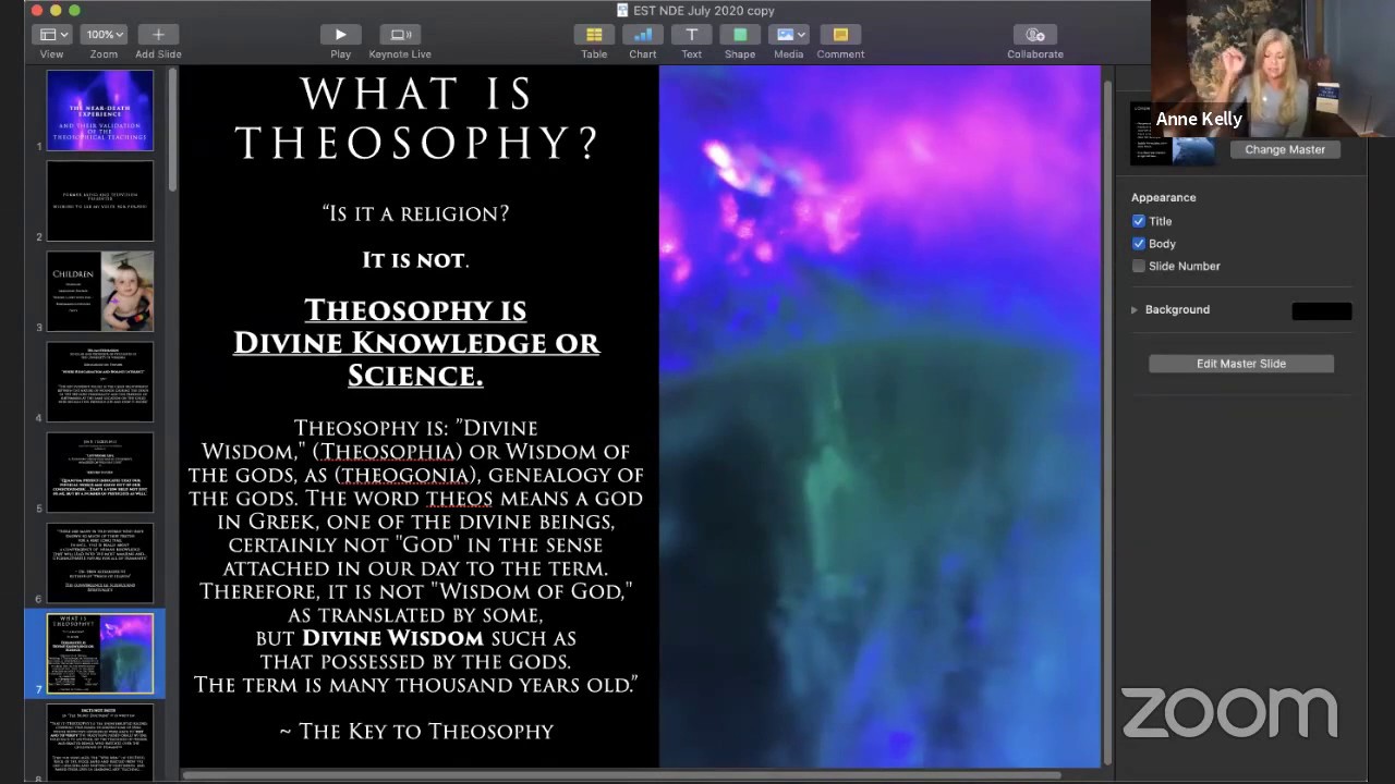 Near-Death Experience and their validation of the Theosophical teachings - Anne Kelly