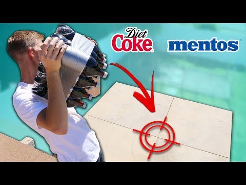 Coke + Mentos BOMB Drop Test (10 Soda Bottles) Video