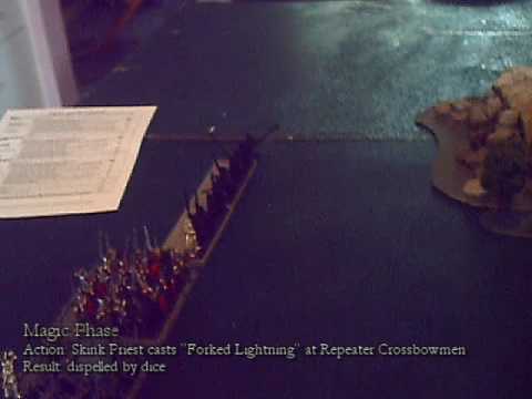 Video Warhammer Fantasy Battle Report Four: Dark Elves vs Lizardmen 1500pts (Part 1 of 2)