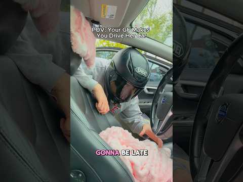 When Your GF Makes You Drive Her Car #bikerboy #skit #couplegoals #biketok #funny