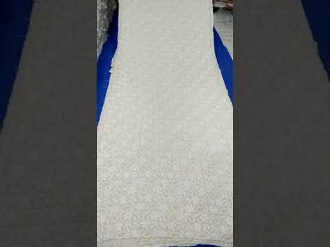 Chikankari embroidered tussar silk with embroidery