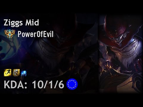 Ziggs Mid vs Diana - PowerOfEvil - EUW Challenger Patch 6.20