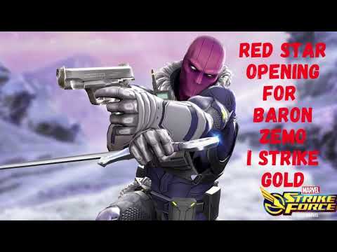 Red Star opening for Baron Zemo. I strike GOLD on Red Stars! Was it on Baron Z?- Marvel Strike Force