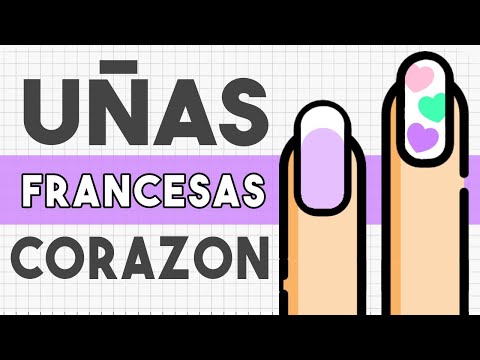 ¡LISTAS EN 5 MIN! · UÑAS CORAZONES FRANCESAS FÁCILES 🩷 💅🏼