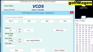 VCDS Imobiliser adaptation /engine ECU swap/