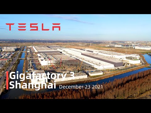(December 23  2021)Tesla Gigafactory 3 Shanghai 4K Video