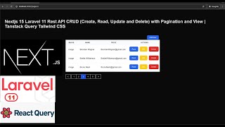 Nextjs 15 Laravel 11 Rest API CRUD with Pagination  | Tanstack Query Tailwind CSS