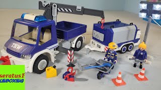 Playmobil THW Lastwagen mit Kran und Anhänger 5097 Einsatzfahrzeug seratus1 unboxing