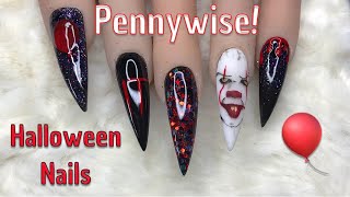 IT 🎈 Pennywise | Halloween | Acrylic Nails | Nail Sugar