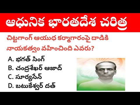 Modern Indian History Important mcqs in Telugu