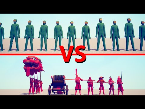 ZOMBIE Team vs DYNASTY Team - Totally Accurate Battle Simulator TABS