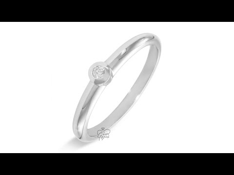 9ct White Gold 0.05ct Diamond Solitaire Ring- Hatton Jewellers London