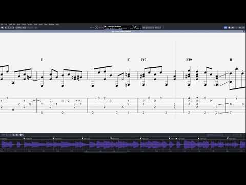 Rag Picking (Martijn Hadders) sync'd guitar transcription with on-screen notation/tab