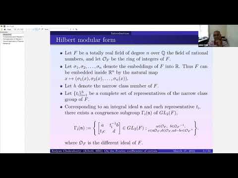 On the Fourier Coefficients of certain Hilbert modular forms by Kalyan Chakraborty