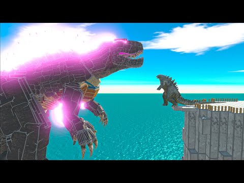 EVOLVED GODZILLA vs Big and Little Size Units - Animal Revolt Battle Simulator