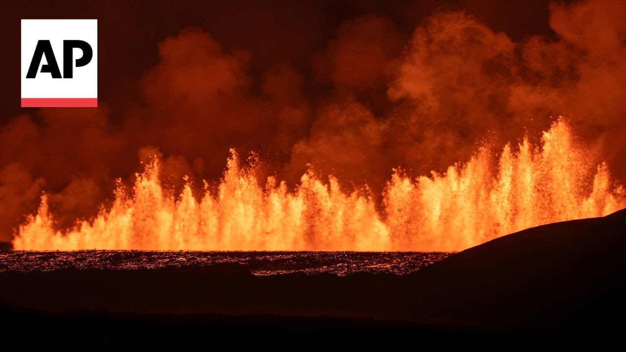 Volcano in Iceland erupts again but spares the nearby town of Grindavik for now