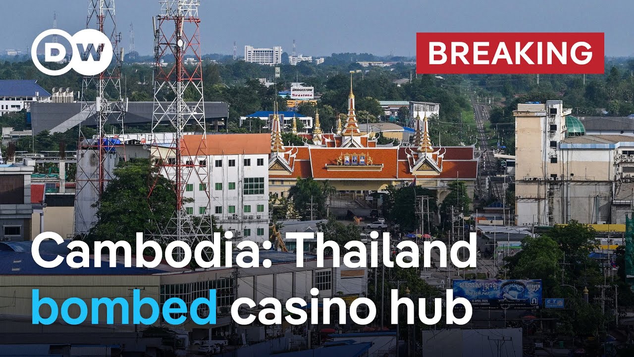 Cambodia says Thai military bombarded Poipet casino hub near the Thailand border | DW News
