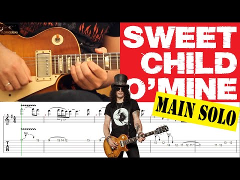 [TAB] Sweet Child O'Mine SOLO 3 (MAIN SOLO) Guitar Lesson - GNR (Slash) | Slow Tempo Guitar Tutorial