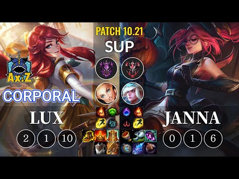AXIZ Corporal Lux vs Janna Sup - KR Patch 10.21