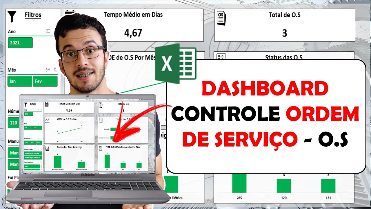 Excel - Dashboard e Planilha Para Controle de Ordem de Serviço - O.S
