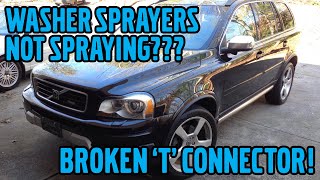 Volvo Washer Sprayers Not Spraying??? Broken T Connector!