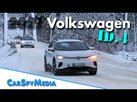 New 2021 Volkswagen ID.4 winter testing at the arctic circle in Scandinavia