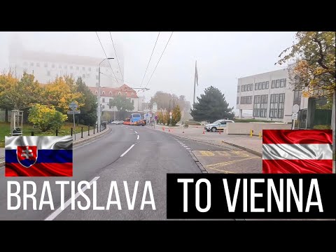Driving from Bratislava, Slovakia to Vienna, Austria