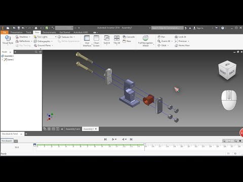 19.Autodesk Inventor 2018 - Create Exploded View And Animetion Assembly
