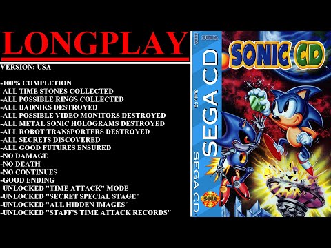 Sonic CD [USA] (Sega CD) - (Longplay | 100% Completion | Good Ending Path)