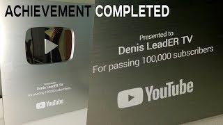 Достижение канала "Denis LeadER TV" – Получил серебряную кнопку YouTube!