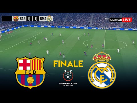 BARCELONE vs REAL MADRID - Finale Supercoupe d'Espagne 2026 aujourd'hui Simulation PES